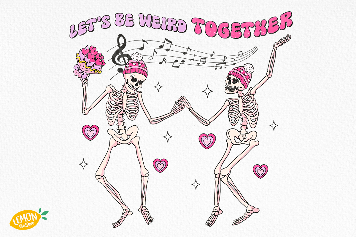 Skeleton Valentine Sublimation, a Seasonal Illustration by LemonDesign (Photo 2 of 13)