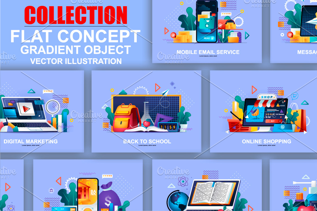 Flat Concepts Illustrations, a Finance Illustration by alexdndz (Photo 1 of 10)