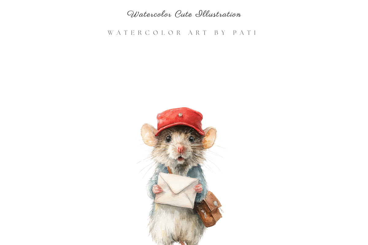 Christmas Mouse Clipart Set, a Decorative Illustration by Pati Paints (Photo 7 of 11)