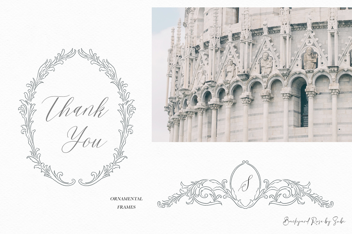 Ornamental Wedding Frames & Crests, an Illustration by Backyard Rose (Photo 11 of 11)