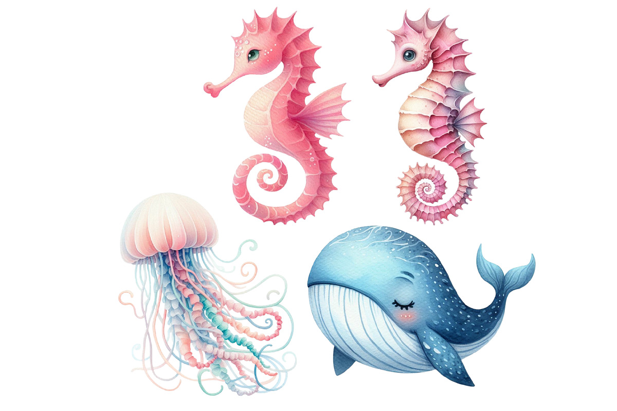 Undersea watercolor clipart, an Illustration by Designworld (Photo 3 of 5)