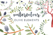 Olive Watercolor Elements, an Illustration by Susan Brand Design (Thumbnail 4 of 4)