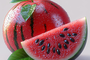 Juicy Watermelon Slice and Whole Fru, a Food & Drink Photo by Pixeness Studio