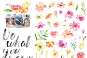 watercolor craft + flower set, a Decorative Illustration by artnLera (Thumbnail 2 of 5)