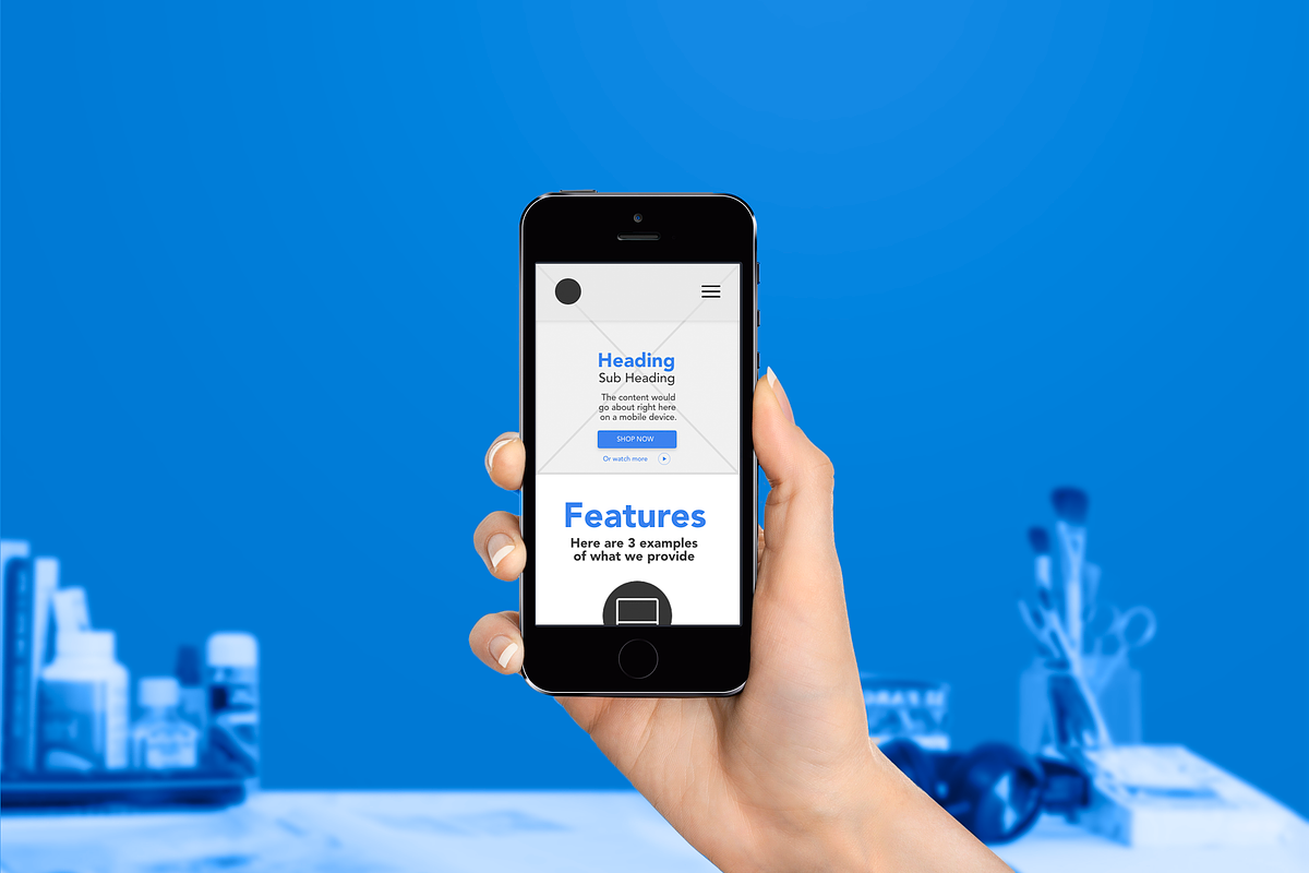 AdobeXD Wireframes: Desktop & Mobile, a Wireframe Template by vanderdysDesign (Photo 3 of 3)