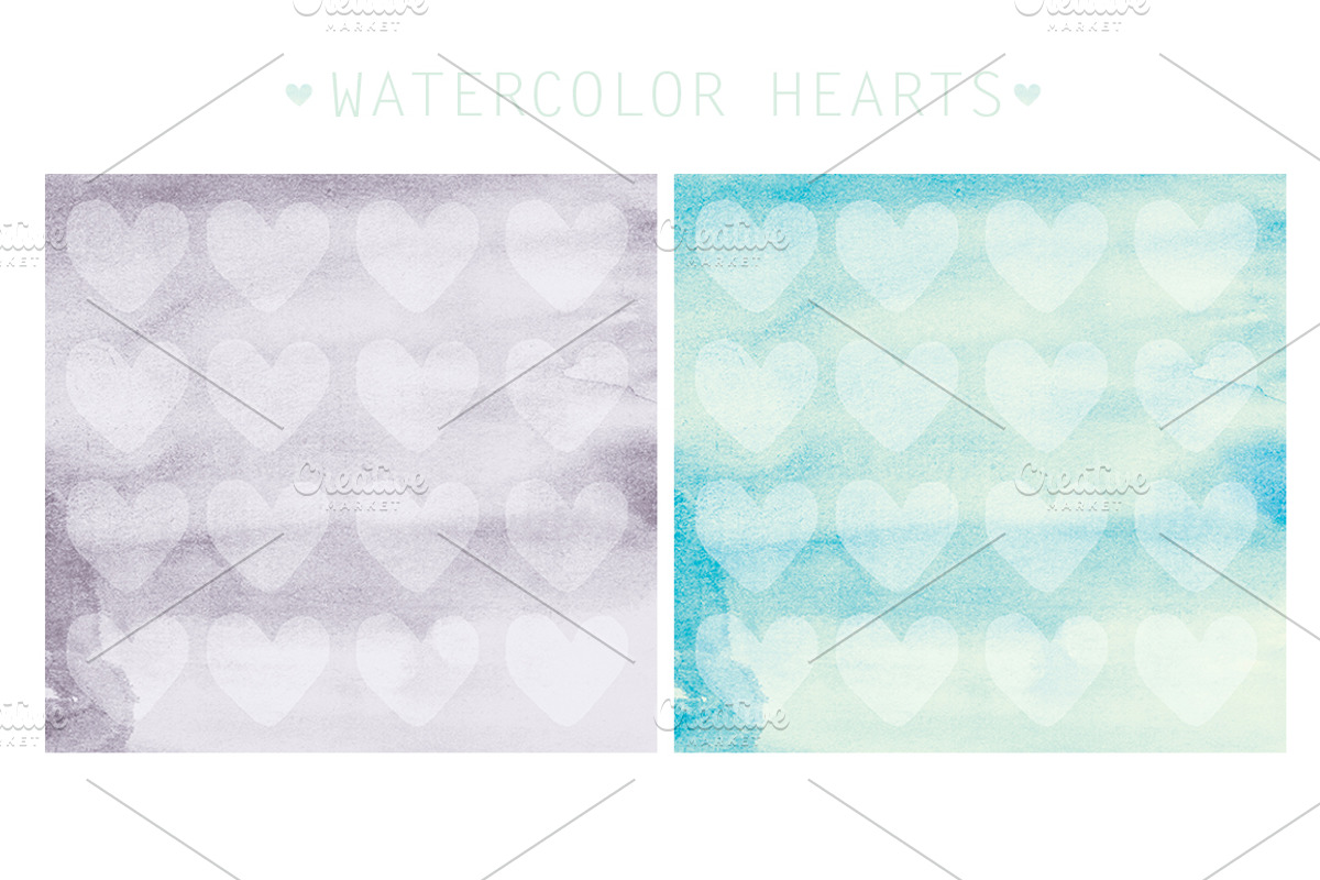 watercolor hearts