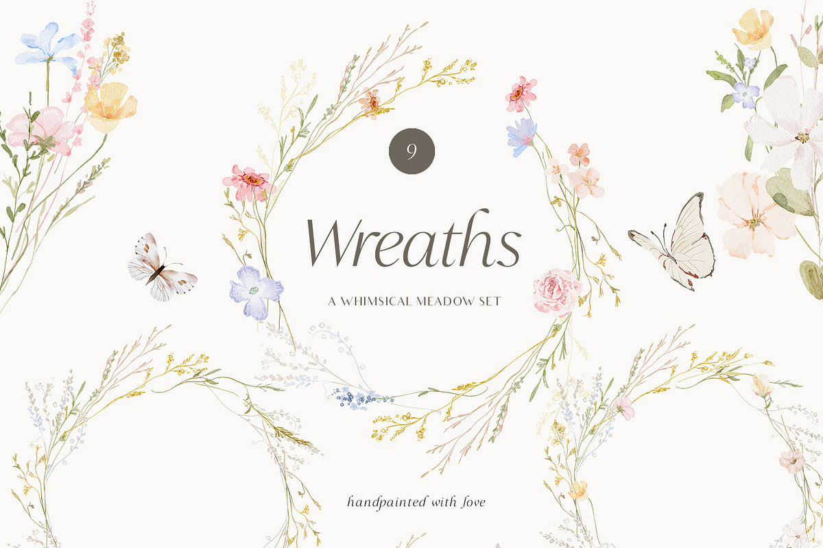 Watercolor dreamy Wildflowers Set, a Decorative Illustration by Grace Noboa Illustrations (Photo 9 of 15)
