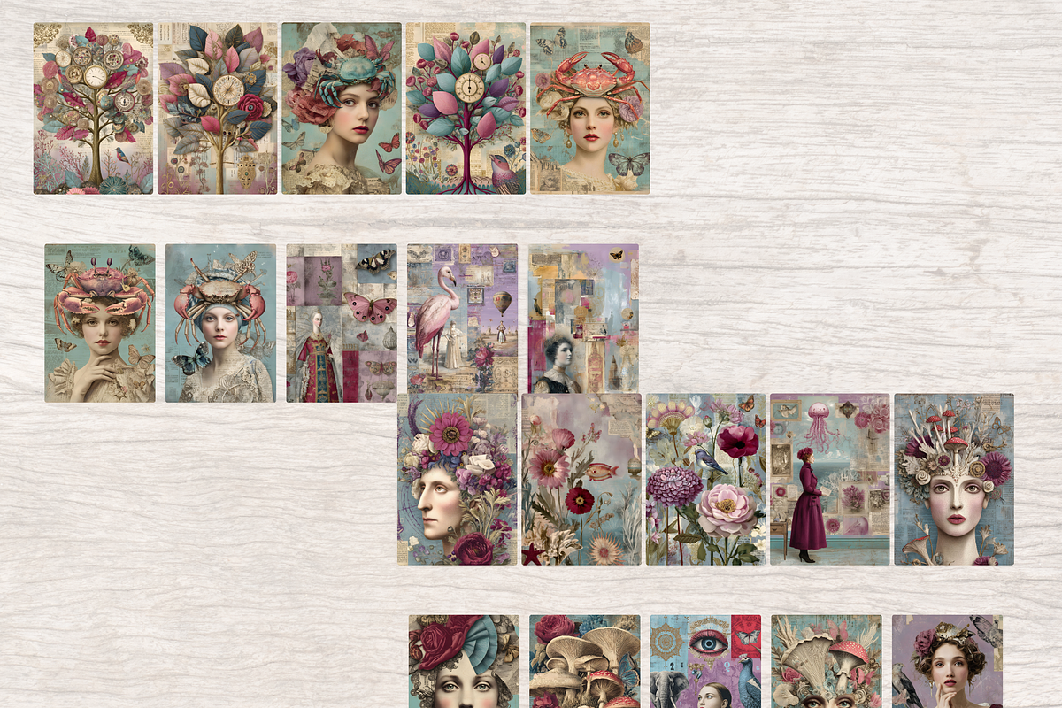 SURREAL RETRO FANTASIES JUNK JOURNAL, a Decorative Illustration by Daring Digies (Photo 3 of 9)