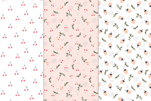 Delicate Berry Seamless Patterns