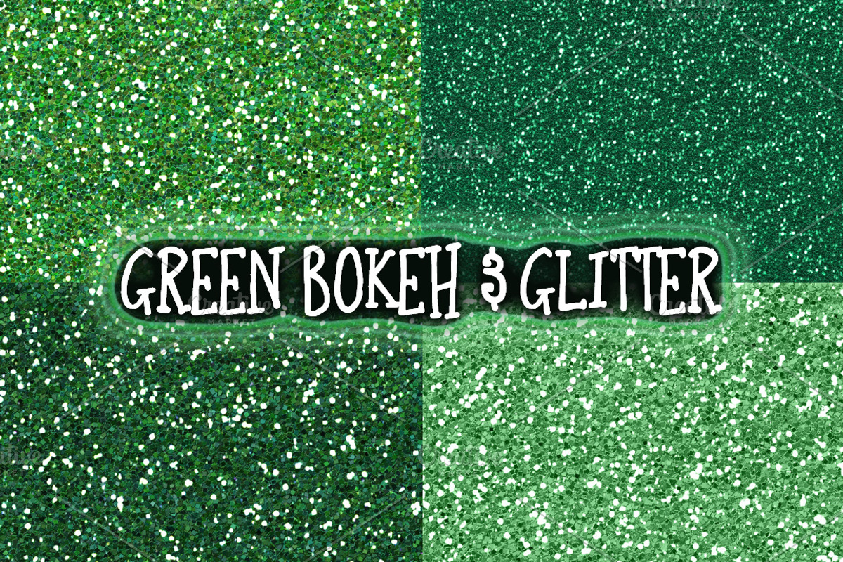 Green Glitter & Bokeh Backgrounds, a Texture Graphic by Paper Element (Photo 2 of 3)