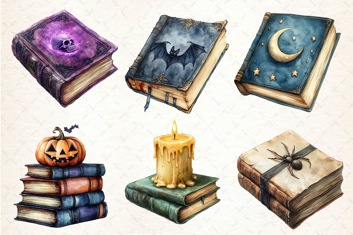 Halloween Books Clipart PNG, an Illustration by Dream Creation (Photo 4 of 7)