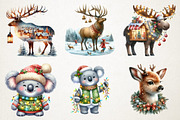 Double Exposure Christmas Animals Cl, an Illustration by RobertsArt (Thumbnail 7 of 7)