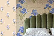 Vintage Blue Irises patterns, a Pattern Graphic by Carpet Tapete Pretzel (Thumbnail 7 of 16)