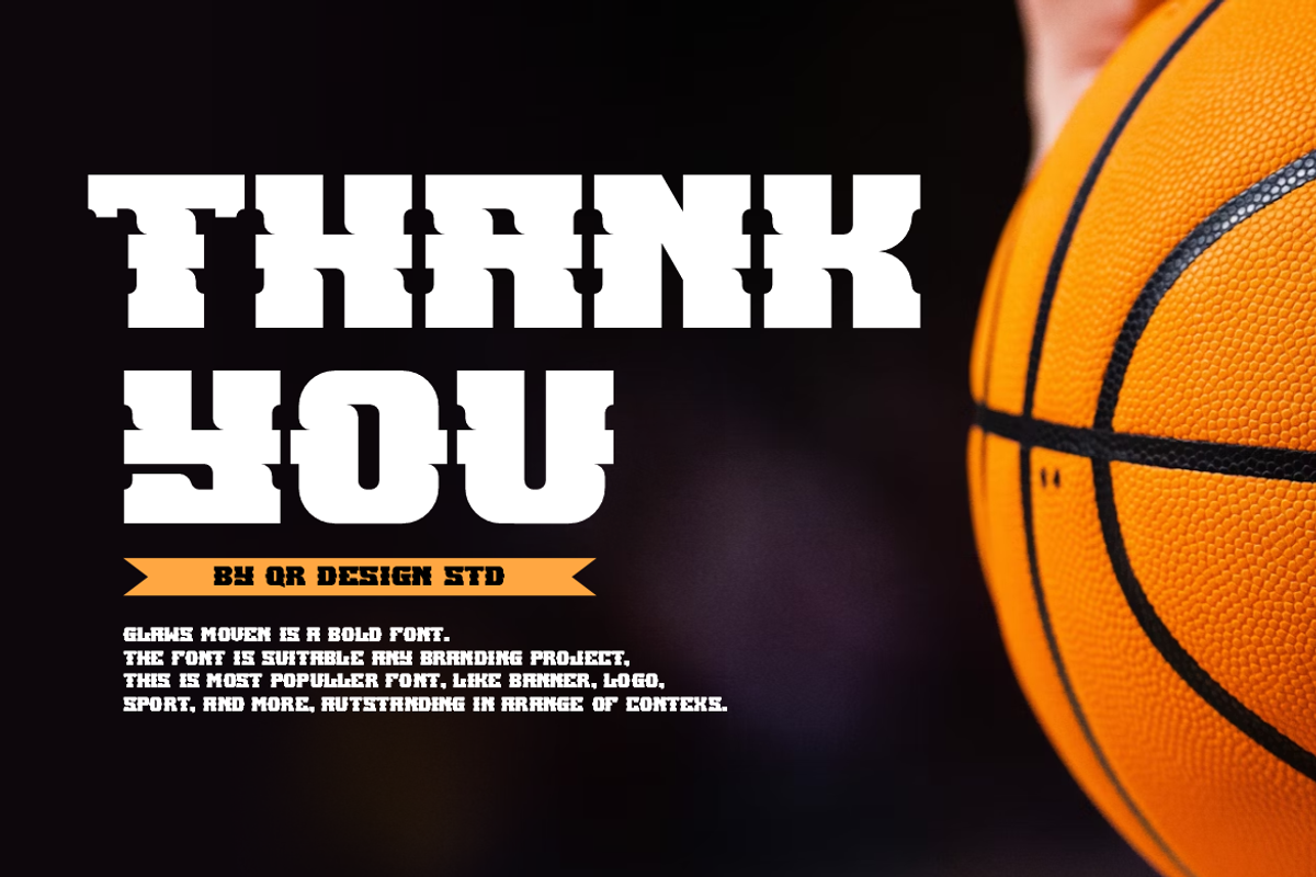 Glaws Moven - Athletics & Basketball, a Slab Serif Font by QR Design Studio (Photo 7 of 7)