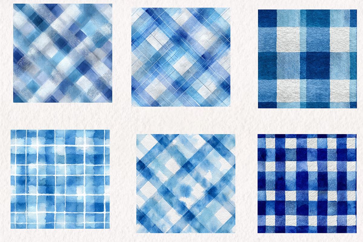Watercolor Gingham Seamless Pattern, a Pattern Graphic by CreationArt (Photo 2 of 4)