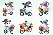 Halloween Cute Retro Ghost Clipart, an Illustration by Creative Art (Thumbnail 3 of 4)