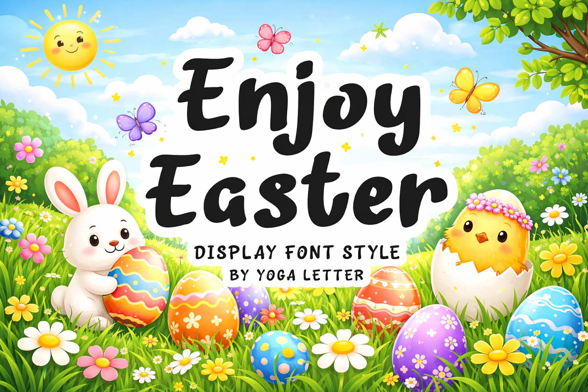Enjoy Easter, a Handwritten Font by Yoga Letter (Photo 1 of 6)