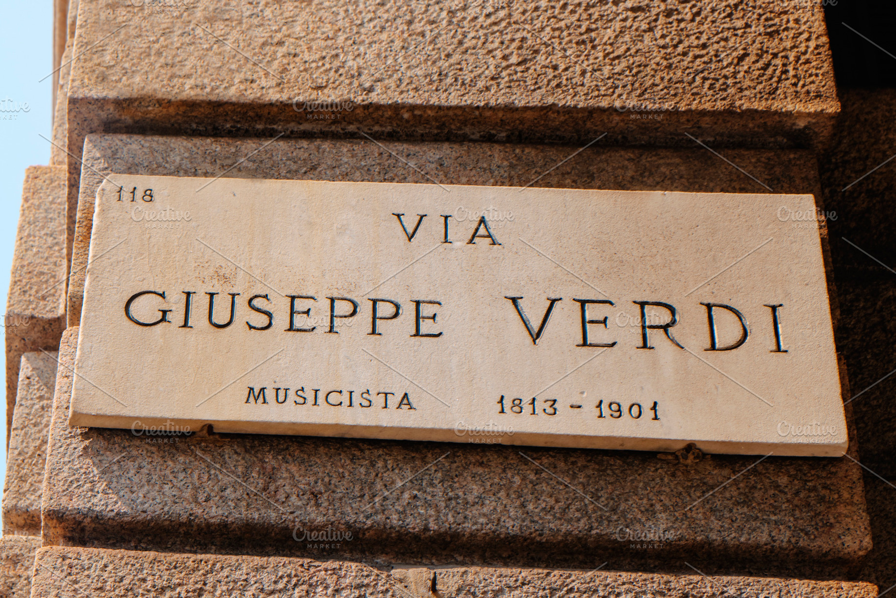 street honors Giuseppe Verdi in Milan, Italy, a Photo by Nito