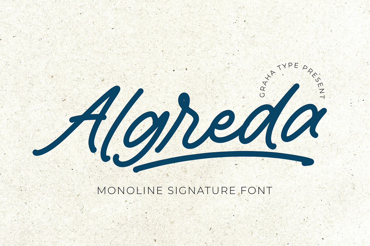 Algreda - Monoline Signature Font, a Script Font by Graha Type (Photo 1 of 12)