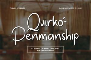 Quirko Penmanship - Handwritten Font, a Handwritten Font by Indotype Foundry