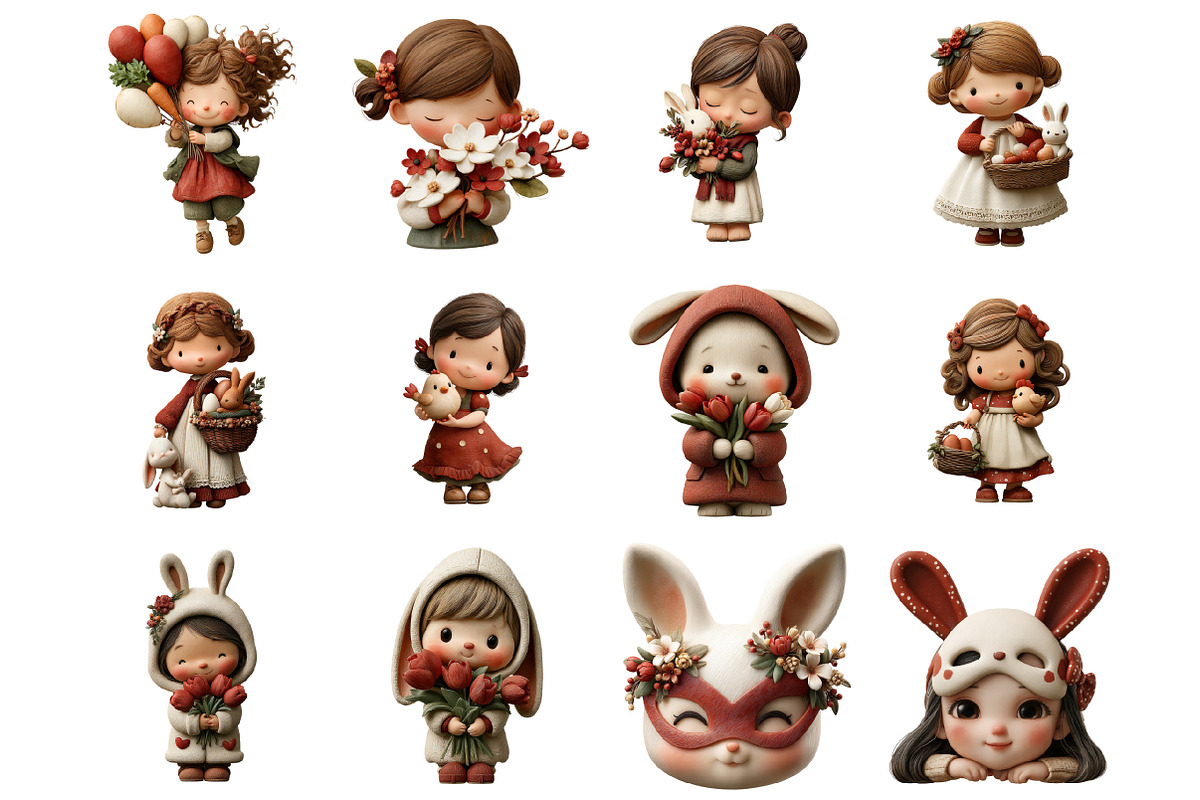 Easter Girl Clipart, a Graphic by CitraGraphics (Photo 2 of 4)