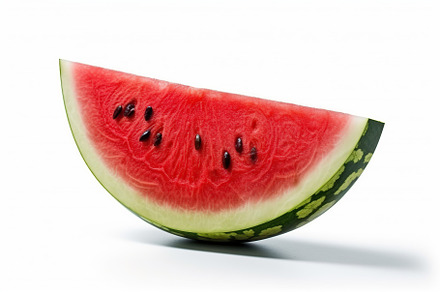 Slice of watermelon on white background. Generative AI, a Food & Drink Photo by AlyaAnd