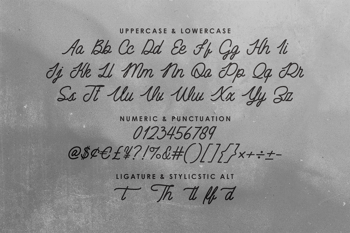 Heatched Monoline Script Font Retro, a Script Font by Maulana Creative (Photo 3 of 7)