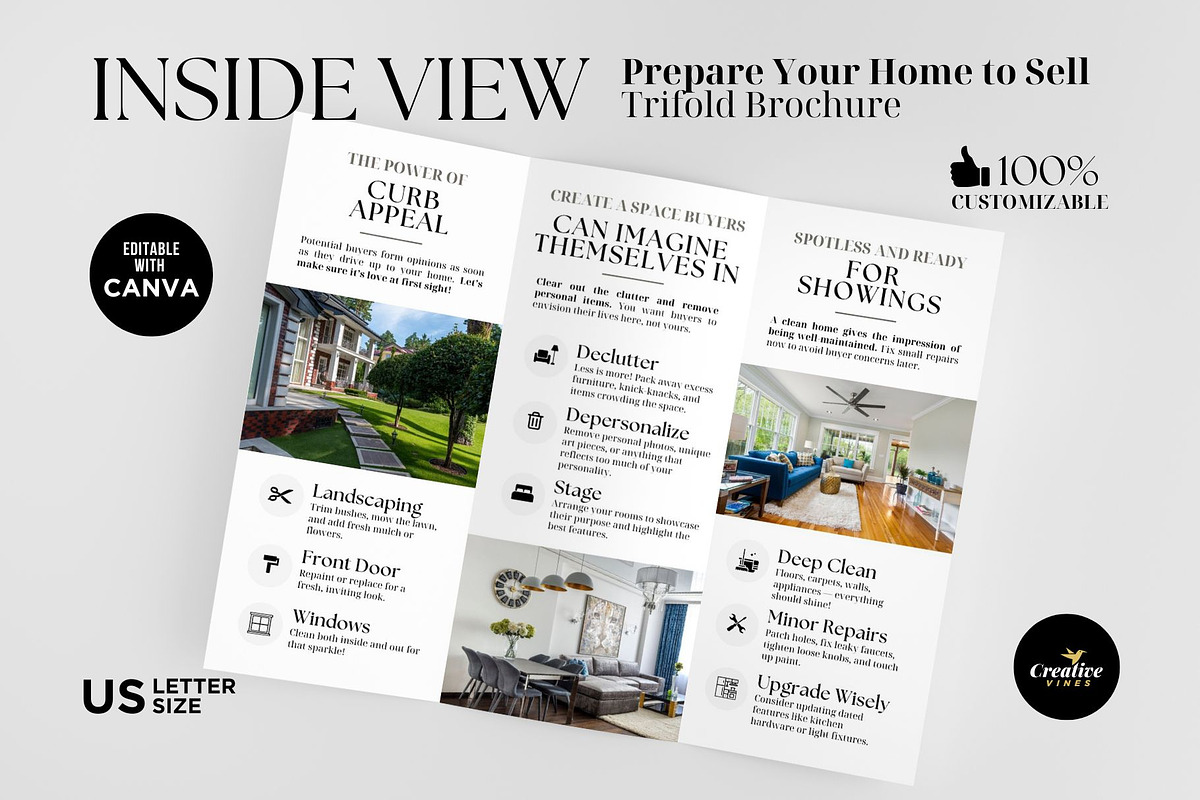 Real Estate Seller Prep Brochure, a Brochure Template by CreativeVinesStore (Photo 5 of 6)