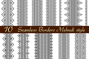 Seamless Mehndi Borders