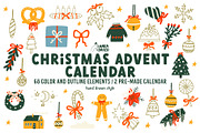 Christmas Advent Calendar Elements, an Object Graphic by AnkaDrozd (Thumbnail 1 of 7)
