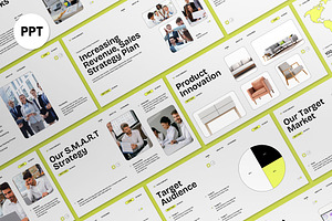White Yellow Sales Strategy Plan PPT, a Presentation Template by graphicook