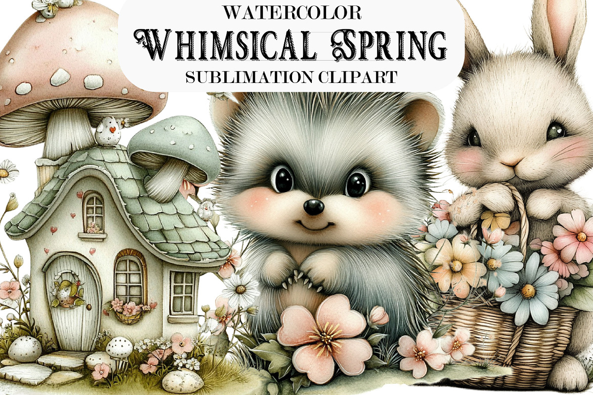 Whimsical Spring Clipart, an Illustration by Designking (Photo 1 of 5)