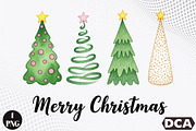 Merry Christmas PNG, an Illustration by DreamCafeArt (Thumbnail 1 of 7)