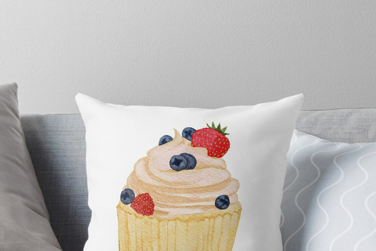 Watercolor Cupcake Clipart PNG, a Food Illustration by Old Grove Designs (Photo 3 of 3)