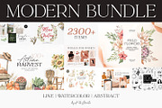 Modern Bundle | Logo | Watercolor, a Food Illustration by Kate Macate (Thumbnail 1 of 19)