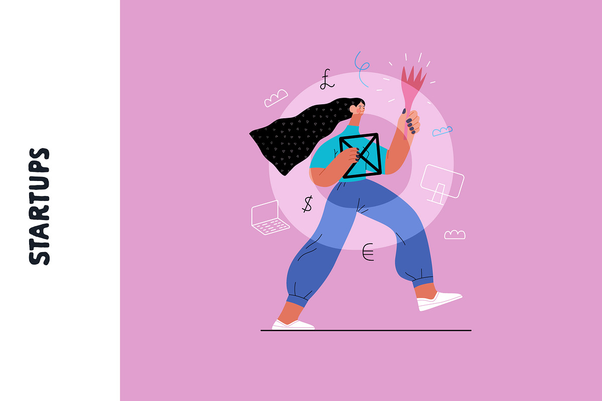 Startups flat vector illustrations, a Templates & Theme by Grivina's shop (Photo 9 of 45)