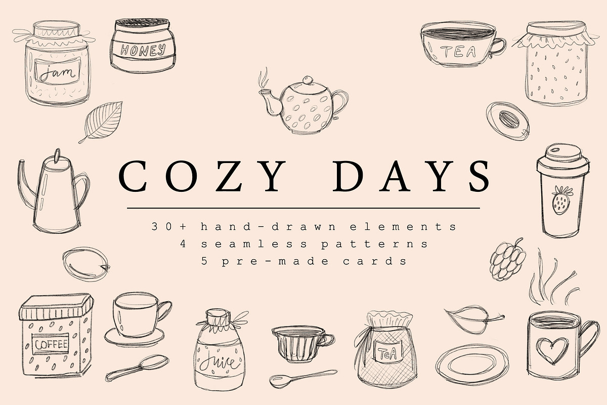 COZY DAYS - HandSketched Set, a Food Illustration by Yashroom (Photo 1 of 5)