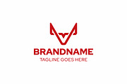 Letter V Orix Horn Monoline Logo, a Branding & Logo Template by Pray Art Design Studio (Thumbnail 1 of 2)