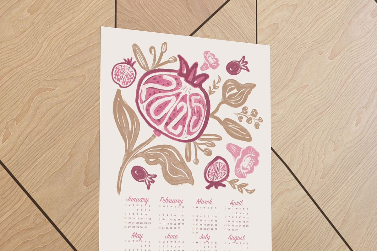 Pomegranate 2025 Calendar Printable, a Poster Template by Anis Illustration (Photo 5 of 7)