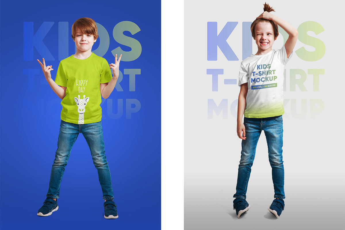 Mixed Kids T-Shirt PSD Mockups Vol5, a Shirt Mockup by Hi, Mock-Up! (Photo 4 of 15)