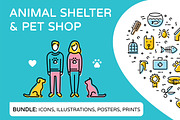 Pet Shop & Shelter Bundle, an Outline Icon by Falcon eye (Thumbnail 1 of 11)