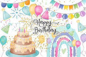 Birthday Party Rainbows design