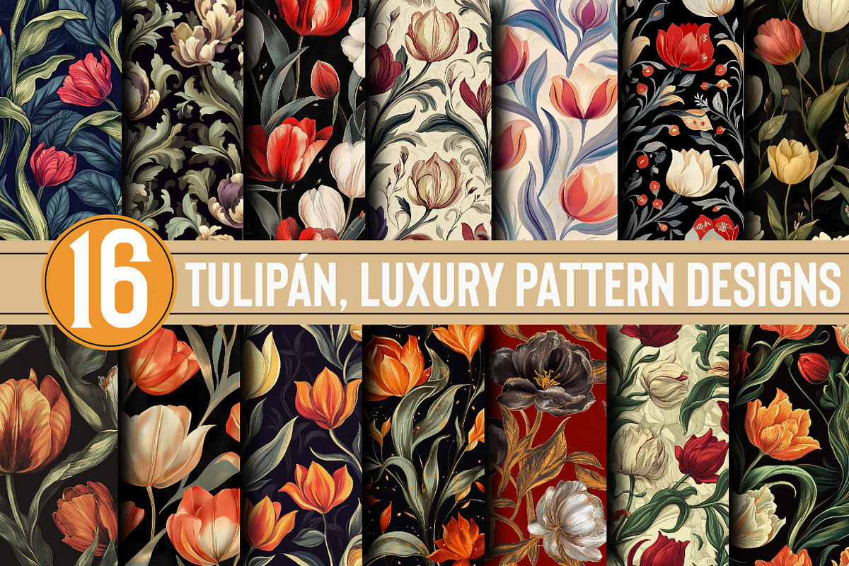 Tulipán, luxury Pattern Designs, a Pattern Graphic by DreamCafeArt (Photo 1 of 5)