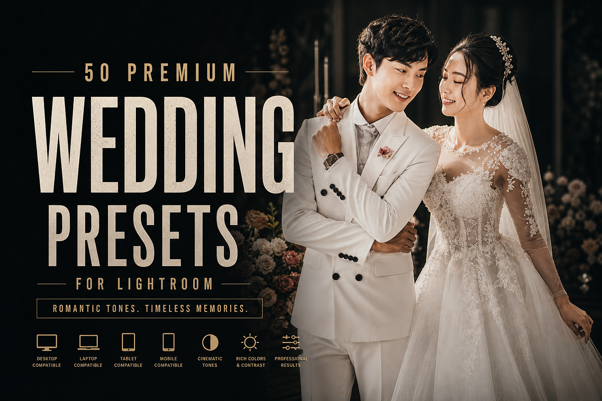 50 Premium Wedding Presets, a Preset Add-On by AAA Presets (Photo 1 of 21)