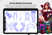 Xmas Babe Procreate Stamps, a Brush Add-On by Selentaori Studio (Thumbnail 9 of 12)