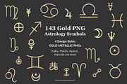 143 Gold Astrology PNG Symbols, an Object Graphic by The Brand Alchemists (Thumbnail 1 of 9)