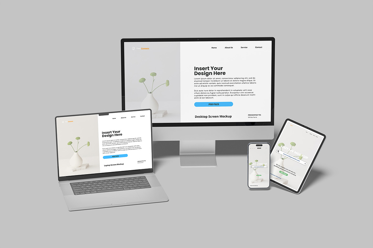 Multi Devices Responsive Mockup, a Device Mockup by lamorastudio (Photo 6 of 12)