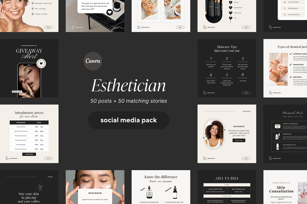 Canva Esthetician templates, a Social Media Template by LiliesandBerries (Photo 2 of 19)