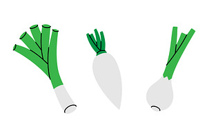 Spring onions, radish, onion. Fresh, an Object Illustration by GraphiShop