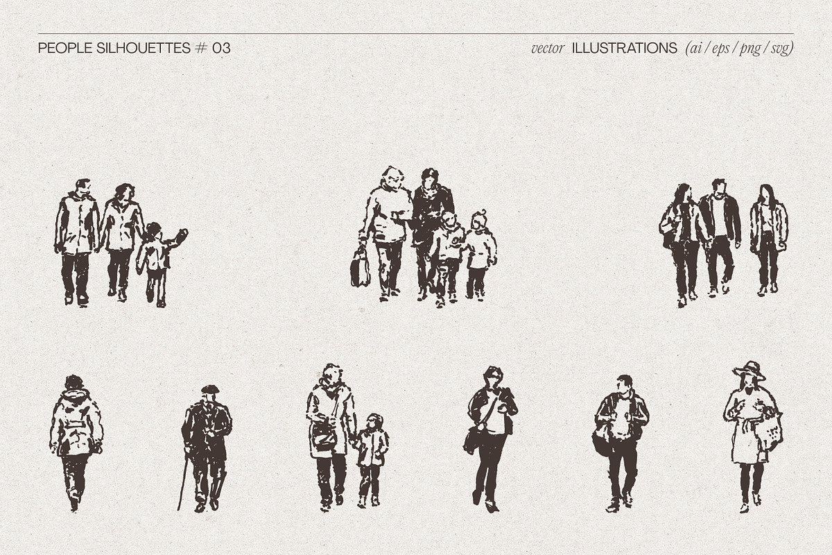 Urban People Silhouette Illustration, a Person Illustration by TheMountBirdStudio (Photo 5 of 9)